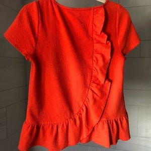 anthropologie orange blouse